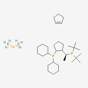 Carbanide;cyclopentene;ditert-butyl-[(1S)-1-(2-dicyclohexylphosphanylcyclopentyl)ethyl]phosphane;iron(2+)