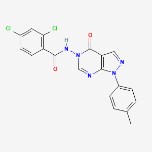 molecular formula C19H13Cl2N5O2 B2429687 2,4-dichloro-N-(4-oxo-1-(p-tolyl)-1H-pyrazolo[3,4-d]pyrimidin-5(4H)-yl)benzamide CAS No. 899737-25-8