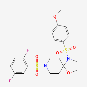 molecular formula C20H22F2N2O6S2 B2429696 8-((2,5-Difluorophenyl)sulfonyl)-4-((4-methoxyphenyl)sulfonyl)-1-oxa-4,8-diazaspiro[4.5]decane CAS No. 898452-93-2