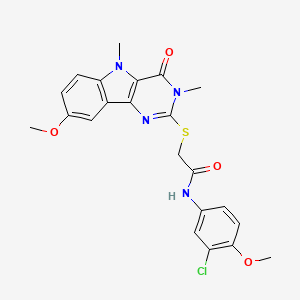 molecular formula C22H21ClN4O4S B2429698 N-(3-fluoro-4-methylphenyl)-3-{3-[4-(4-methylpiperidin-1-yl)phenyl]-1,2,4-oxadiazol-5-yl}propanamide CAS No. 1113102-21-8