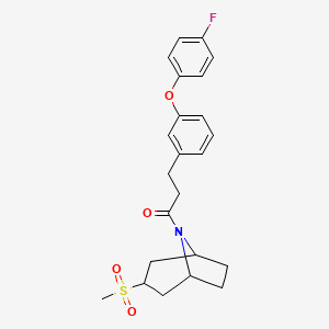 3-(3-(4-fluorophenoxy)phenyl)-1-((1R,5S)-3-(methylsulfonyl)-8-azabicyclo[3.2.1]octan-8-yl)propan-1-one
