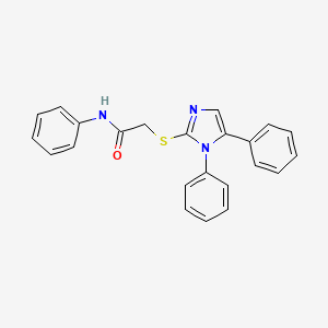 molecular formula C23H19N3OS B2429706 2-((1,5-diphenyl-1H-imidazol-2-yl)thio)-N-phenylacetamide CAS No. 1207040-56-9