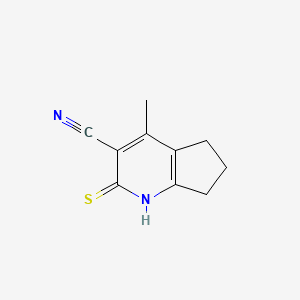 molecular formula C10H10N2S B2429708 4-Methyl-2-thioxo-1,5,6,7-tetrahydrocyclopenta[1,2-b]pyridine-3-carbonitrile CAS No. 852399-78-1