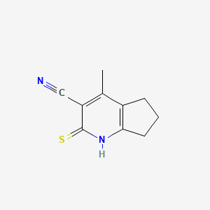 molecular formula C10H10N2S B2429708 4-methyl-2-sulfanyl-5H,6H,7H-cyclopenta[b]pyridine-3-carbonitrile CAS No. 852399-78-1