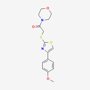 molecular formula C16H18N2O3S2 B2429710 2-((4-(4-Methoxyphenyl)thiazol-2-yl)thio)-1-morpholinoethanone CAS No. 941001-80-5