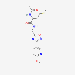 2-acetamido-N-((3-(6-ethoxypyridin-3-yl)-1,2,4-oxadiazol-5-yl)methyl)-4-(methylthio)butanamide