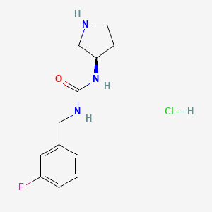 molecular formula C12H17ClFN3O B2429718 (R)-1-(3-Fluorobenzyl)-3-(pyrrolidin-3-yl)urea hydrochloride CAS No. 1439894-59-3