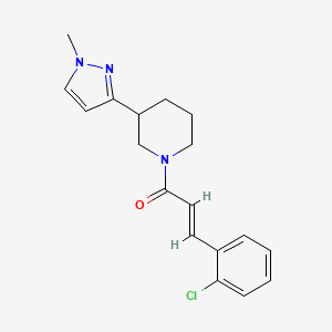 (E)-3-(2-chlorophenyl)-1-(3-(1-methyl-1H-pyrazol-3-yl)piperidin-1-yl)prop-2-en-1-one