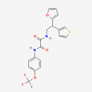 molecular formula C19H15F3N2O4S B2429724 N-[2-(呋喃-2-基)-2-(噻吩-3-基)乙基]-N'-[4-(三氟甲氧基)苯基]乙二酰胺 CAS No. 2097935-81-2