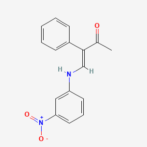 molecular formula C16H14N2O3 B2429731 (3E)-4-[(3-nitrophenyl)amino]-3-phenylbut-3-en-2-one CAS No. 339017-18-4