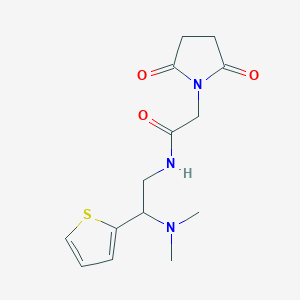 molecular formula C14H19N3O3S B2429732 N-(2-(二甲氨基)-2-(噻吩-2-基)乙基)-2-(2,5-二氧代吡咯烷-1-基)乙酰胺 CAS No. 1209982-16-0