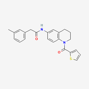 molecular formula C23H22N2O2S B2429735 2-(3-methylphenyl)-N-[1-(2-thienylcarbonyl)-1,2,3,4-tetrahydroquinolin-6-yl]acetamide CAS No. 946245-87-0