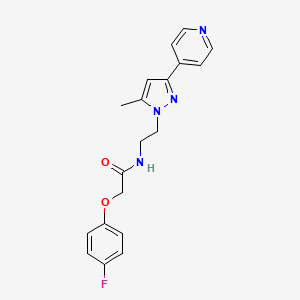 molecular formula C19H19FN4O2 B2429736 2-(4-氟苯氧基)-N-(2-(5-甲基-3-(吡啶-4-基)-1H-吡唑-1-基)乙基)乙酰胺 CAS No. 2034475-77-7