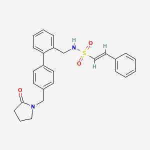 (E)-N-[[2-[4-[(2-oxopyrrolidin-1-yl)methyl]phenyl]phenyl]methyl]-2-phenylethenesulfonamide