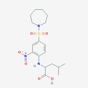 2-{[4-(Azepane-1-sulfonyl)-2-nitrophenyl]amino}-4-methylpentanoic acid