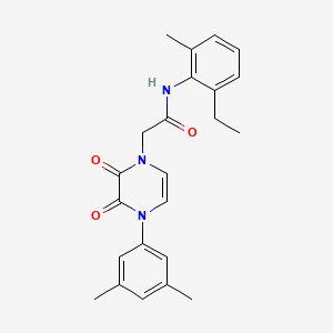 2-(4-(3,5-dimethylphenyl)-2,3-dioxo-3,4-dihydropyrazin-1(2H)-yl)-N-(2-ethyl-6-methylphenyl)acetamide