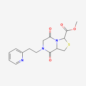 molecular formula C15H17N3O4S B2429751 Methyl 5,8-dioxo-7-[2-(2-pyridinyl)ethyl]hexahydro[1,3]thiazolo[3,4-a]pyrazine-3-carboxylate CAS No. 321574-50-9