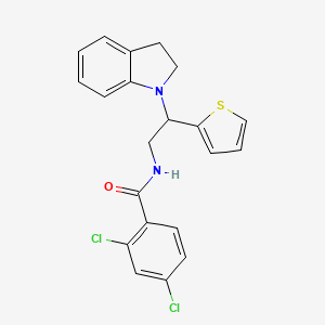 molecular formula C21H18Cl2N2OS B2429753 2,4-dichloro-N-(2-(indolin-1-yl)-2-(thiophen-2-yl)ethyl)benzamide CAS No. 898423-87-5