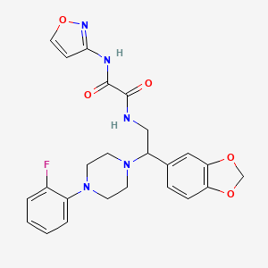 N1-(2-(benzo[d][1,3]dioxol-5-yl)-2-(4-(2-fluorophenyl)piperazin-1-yl)ethyl)-N2-(isoxazol-3-yl)oxalamide