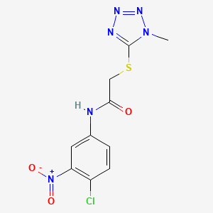 molecular formula C10H9ClN6O3S B2429757 N-(4-chloro-3-nitrophenyl)-2-[(1-methyl-1H-1,2,3,4-tetraazol-5-yl)sulfanyl]acetamide CAS No. 329779-13-7