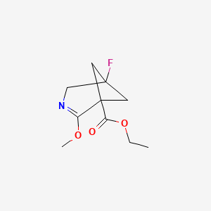 molecular formula C10H14FNO3 B2429759 5-氟-2-甲氧基-3-氮杂双环[3.1.1]庚-2-烯-1-甲酸乙酯 CAS No. 2378501-92-7