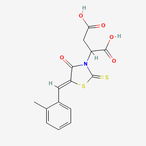 2-[(5Z)-5-[(2-methylphenyl)methylidene]-4-oxo-2-sulfanylidene-1,3-thiazolidin-3-yl]butanedioic acid