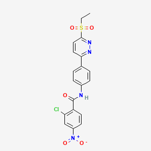 2-chloro-N-(4-(6-(ethylsulfonyl)pyridazin-3-yl)phenyl)-4-nitrobenzamide