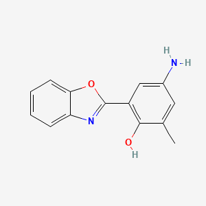 molecular formula C14H12N2O2 B2429767 4-Amino-2-benzooxazol-2-yl-6-methyl-phenol CAS No. 626218-32-4