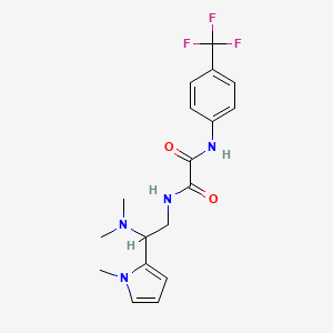 molecular formula C18H21F3N4O2 B2429774 N1-(2-(dimethylamino)-2-(1-methyl-1H-pyrrol-2-yl)ethyl)-N2-(4-(trifluoromethyl)phenyl)oxalamide CAS No. 1049378-48-4