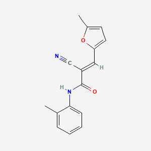 molecular formula C16H14N2O2 B2429775 (2E)-2-cyano-3-(5-methylfuran-2-yl)-N-(2-methylphenyl)prop-2-enamide CAS No. 327075-35-4
