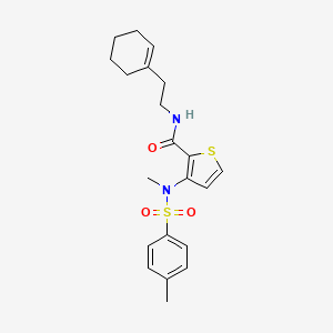 molecular formula C21H26N2O3S2 B2429781 N-[2-(CYCLOHEX-1-EN-1-YL)ETHYL]-3-(N-METHYL4-METHYLBENZENESULFONAMIDO)THIOPHENE-2-CARBOXAMIDE CAS No. 1116017-35-6