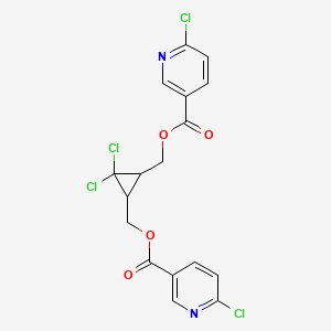 molecular formula C17H12Cl4N2O4 B2429782 [2,2-Dichloro-3-[(6-chloropyridine-3-carbonyl)oxymethyl]cyclopropyl]methyl 6-chloropyridine-3-carboxylate CAS No. 301312-84-5