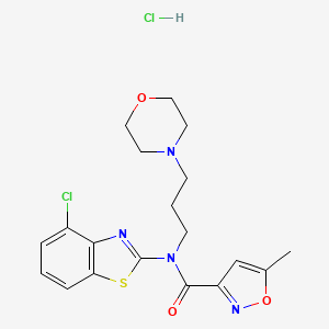 molecular formula C19H22Cl2N4O3S B2429791 N-(4-CHLOR-1,3-BENZOTHIAZOL-2-YL)-5-METHYL-N-[3-(MORPHOLIN-4-YL)PROPYL]-1,2-OXAZOL-3-CARBOXAMID-HYDROCHLORID CAS No. 1330299-78-9