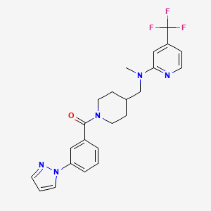 [4-[[Methyl-[4-(trifluoromethyl)pyridin-2-yl]amino]methyl]piperidin-1-yl]-(3-pyrazol-1-ylphenyl)methanone