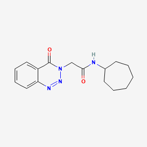 molecular formula C16H20N4O2 B2429801 N-环庚基-2-(4-氧代-1,2,3-苯并三嗪-3(4H)-基)乙酰胺 CAS No. 440332-08-1