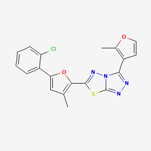 6-[5-(2-Chlorophenyl)-3-methylfuran-2-yl]-3-(2-methylfuran-3-yl)-[1,2,4]triazolo[3,4-b][1,3,4]thiadiazole