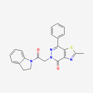 5-(2-(indolin-1-yl)-2-oxoethyl)-2-methyl-7-phenylthiazolo[4,5-d]pyridazin-4(5H)-one