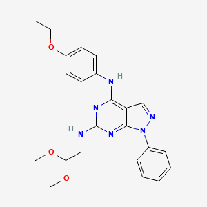 molecular formula C23H26N6O3 B2429816 N6-(2,2-dimethoxyethyl)-N4-(4-ethoxyphenyl)-1-phenyl-1H-pyrazolo[3,4-d]pyrimidine-4,6-diamine CAS No. 955338-32-6