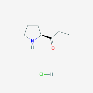 molecular formula C7H14ClNO B2429820 1-[(2S)-pyrrolidin-2-yl]propan-1-one hydrochloride CAS No. 1261486-13-8