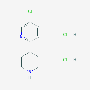 molecular formula C10H15Cl3N2 B2429826 5-Chloro-2-(piperidin-4-yl)pyridine dihydrochloride CAS No. 2089257-42-9