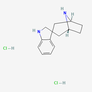 molecular formula C14H20Cl2N2 B2429831 (1R,3r,5S)-8-Azaspiro[bicyclo[3.2.1]octane-3,3'-indoline] dihydrochloride CAS No. 2216750-94-4