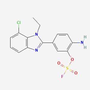 molecular formula C15H13ClFN3O3S B2429833 2-(4-氨基-3-氟磺酰氧基苯基)-7-氯-1-乙基苯并咪唑 CAS No. 2411271-86-6