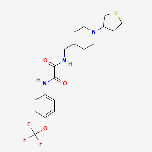 molecular formula C19H24F3N3O3S B2429838 N1-((1-(tetrahydrothiophen-3-yl)piperidin-4-yl)methyl)-N2-(4-(trifluoromethoxy)phenyl)oxalamide CAS No. 2034584-05-7