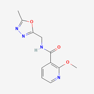 molecular formula C11H12N4O3 B2429839 2-甲氧基-N-((5-甲基-1,3,4-噁二唑-2-基)甲基)烟酰胺 CAS No. 1219901-51-5