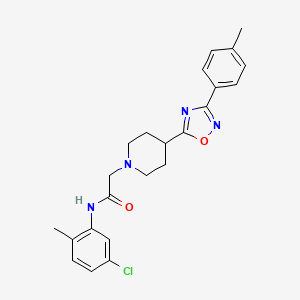 N-(5-chloro-2-methylphenyl)-2-(4-(3-(p-tolyl)-1,2,4-oxadiazol-5-yl)piperidin-1-yl)acetamide