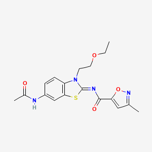 (E)-N-(6-acetamido-3-(2-ethoxyethyl)benzo[d]thiazol-2(3H)-ylidene)-3-methylisoxazole-5-carboxamide