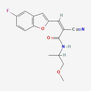 molecular formula C16H15FN2O3 B2429854 (Z)-2-Cyano-3-(5-fluoro-1-benzofuran-2-yl)-N-(1-methoxypropan-2-yl)prop-2-enamide CAS No. 1436372-59-6