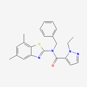 N-benzyl-N-(5,7-dimethylbenzo[d]thiazol-2-yl)-1-ethyl-1H-pyrazole-5-carboxamide