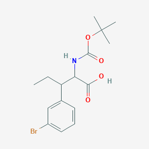 molecular formula C16H22BrNO4 B2429883 3-(3-溴苯基)-2-((叔丁氧羰基)氨基)戊酸 CAS No. 2139153-76-5