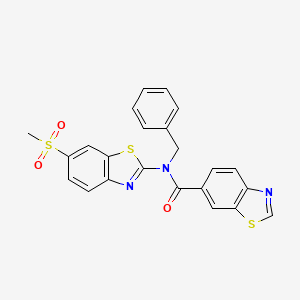 molecular formula C23H17N3O3S3 B2429885 N-benzyl-N-(6-(methylsulfonyl)benzo[d]thiazol-2-yl)benzo[d]thiazole-6-carboxamide CAS No. 922473-39-0